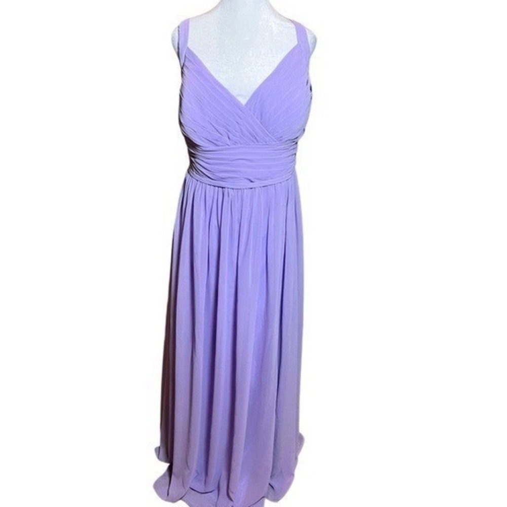 Azazie Lavender Pleated Formal Elegant Dress Size 24 Tailored Gown Pristine Maxi